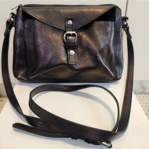 Patricia Nash "Avellino" Metallic Brown Leather Crossbody Envelope Bag $169